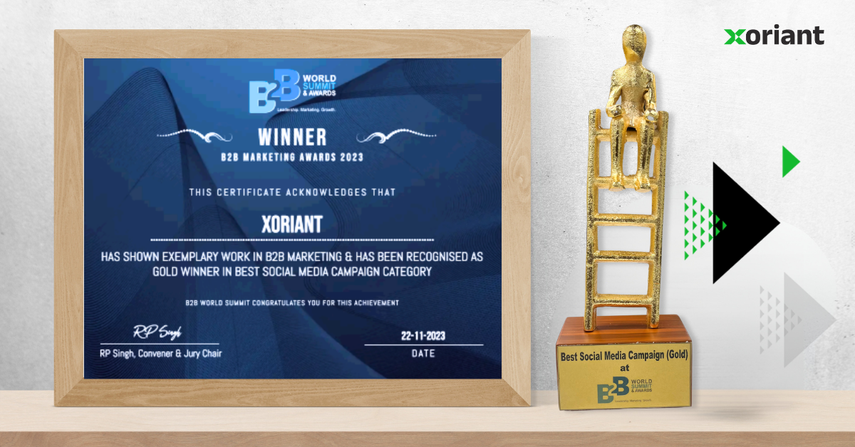 Xoriant Solutions Bags Gold at B2B World Summit Awards